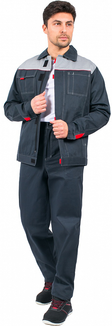 Костюм Флагман-Фаворит-1 (куртка/брюки), т.серый/серый