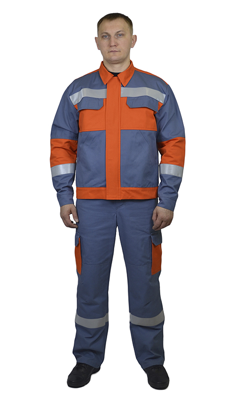 Костюм СПЕЦ-ЭКО (куртка / брюки), серый/оранжевый