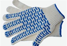 Перчатки трикотажные хб, ПВХ волна