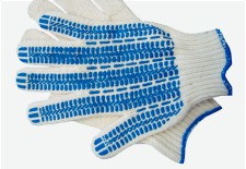 Перчатки трикотажные хб, ПВХ протектор
