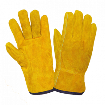 Перчатки  цельноспилковые утепленные желтые