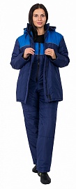 Куртка зимняя женская Снежана (Таслан), темно-синий/васильковый