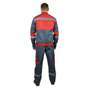 Костюм СПЕЦ-ЭКО (куртка / брюки), т.серый/красный