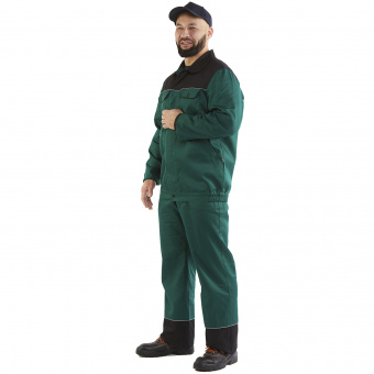 Костюм летний Мастер (куртка/полукомбинезон) Арт.370, цвет: зеленый/черный