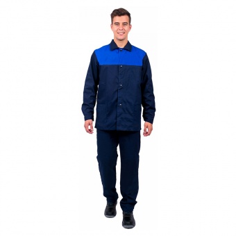 Костюм летний Труд (куртка/брюки), цвет: т.синий/василек