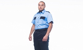 Рубашка Охрана с коротким рукавом ярко-голубая